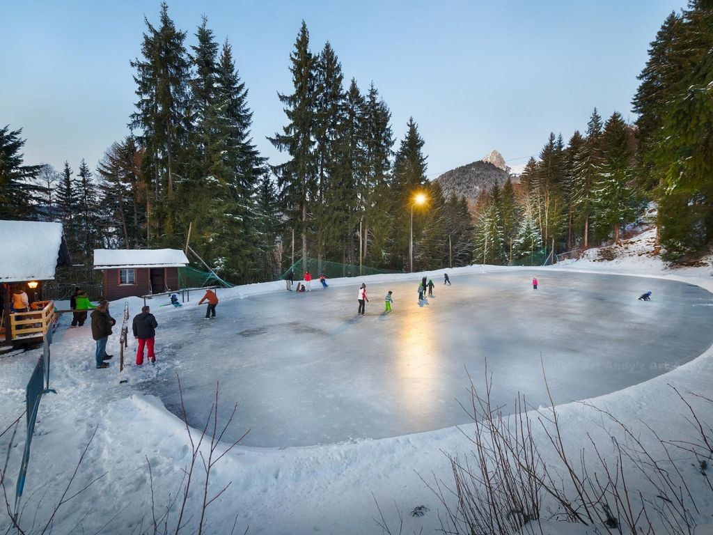 Patinoire extérieure hiver, canton de Vaud
