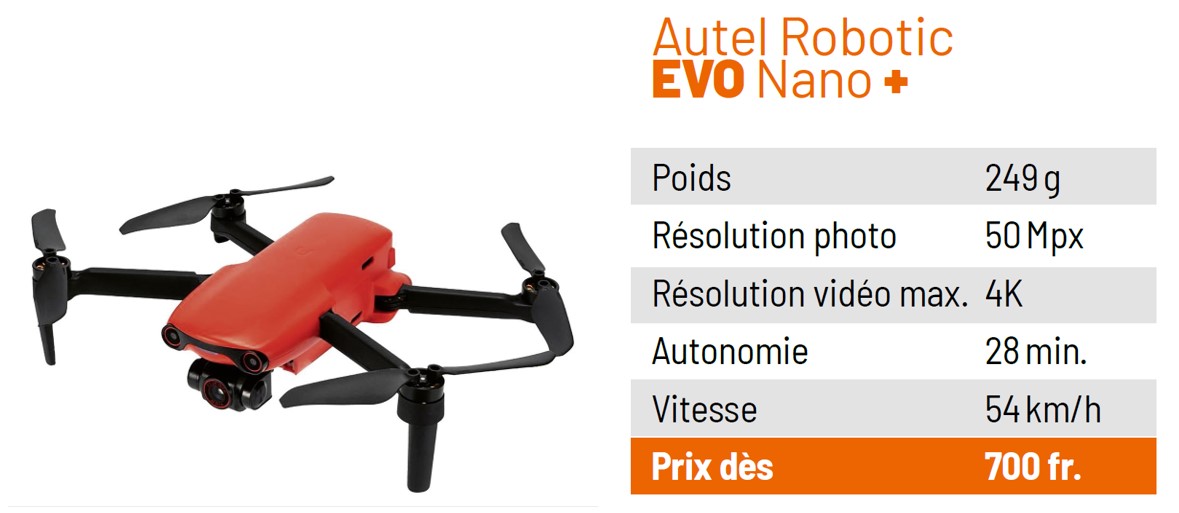 L'EVO Nano, un drone homologué en Suisse.