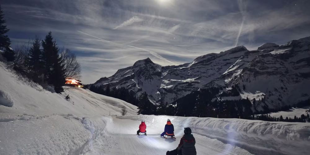 Pistes de luges dans les Alpes vaudoises 