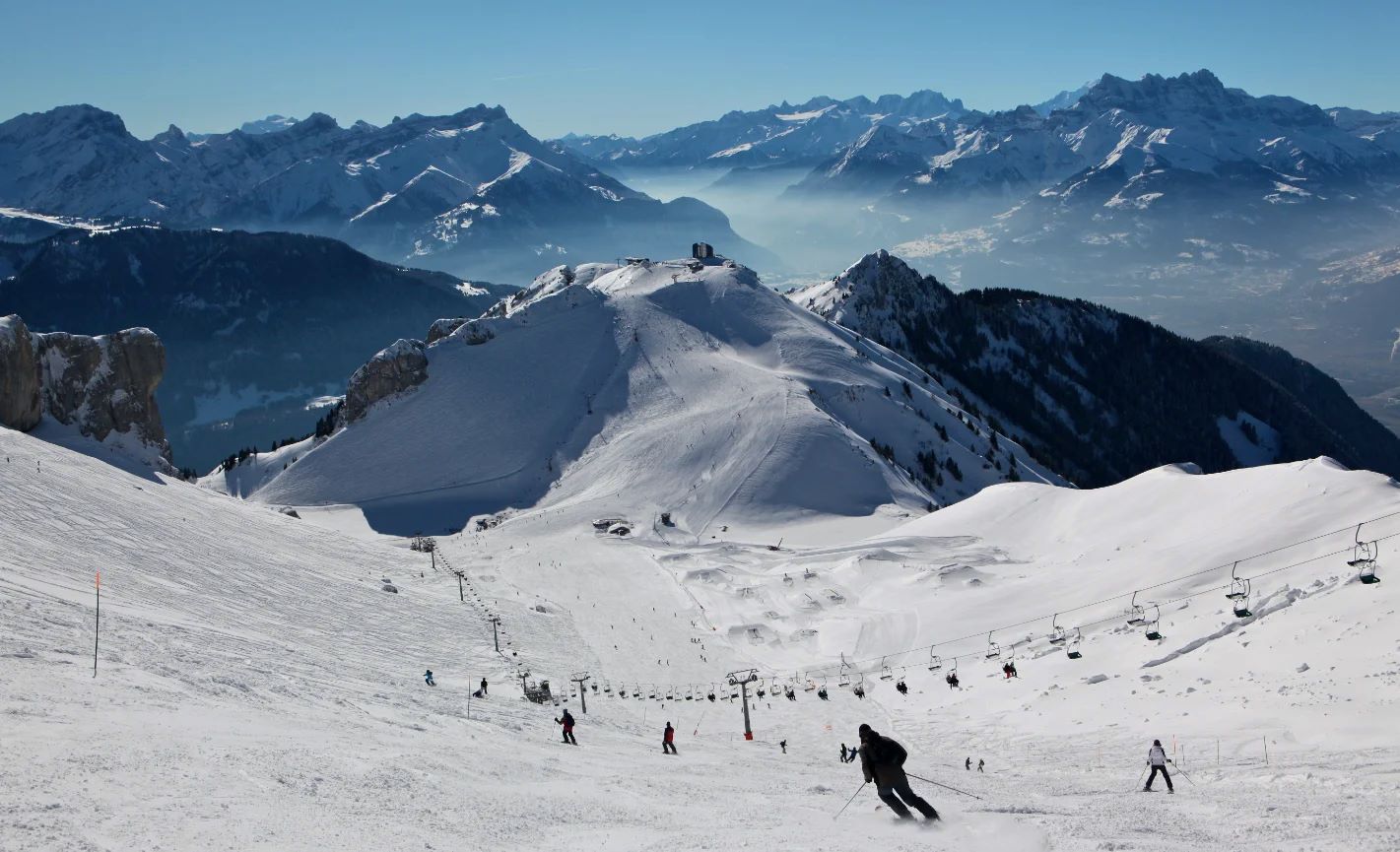 La piste noire de Chaux-de-Mont, à Leysin.