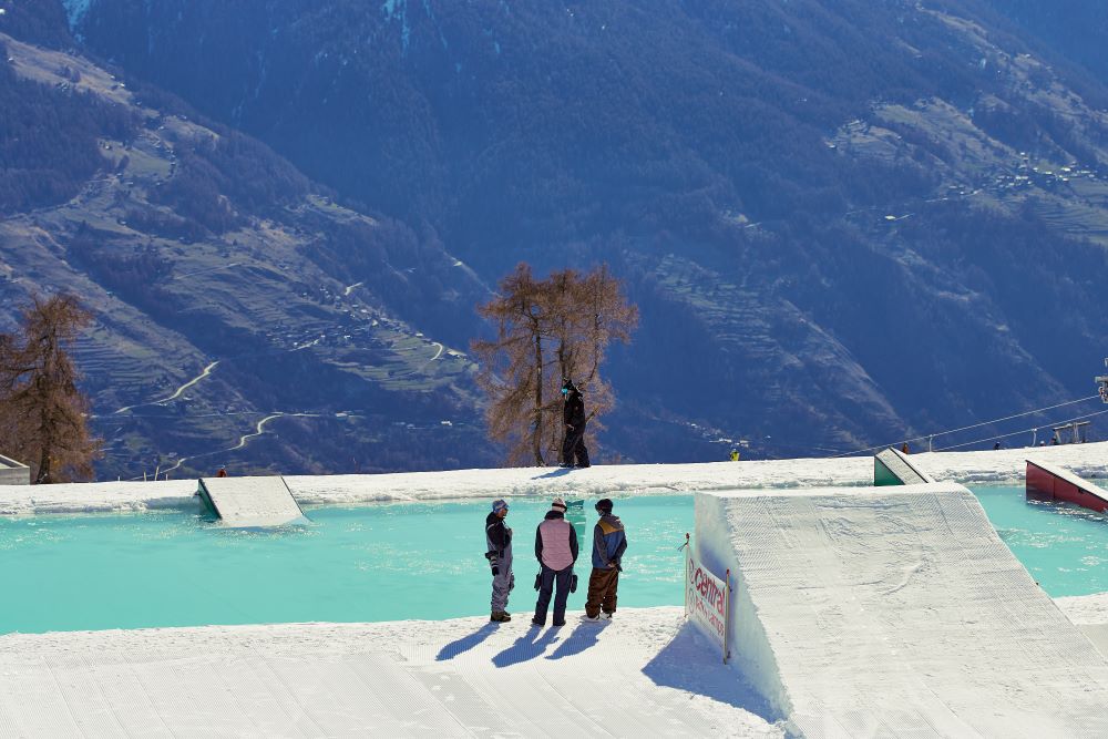 Snowpark de Thyon 2000, dans le domaine de 4 Vallées (Valais).