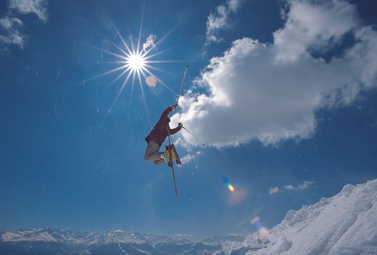 Anzère, une des stations de ski du Valais central faisant face au sud et au soleil.