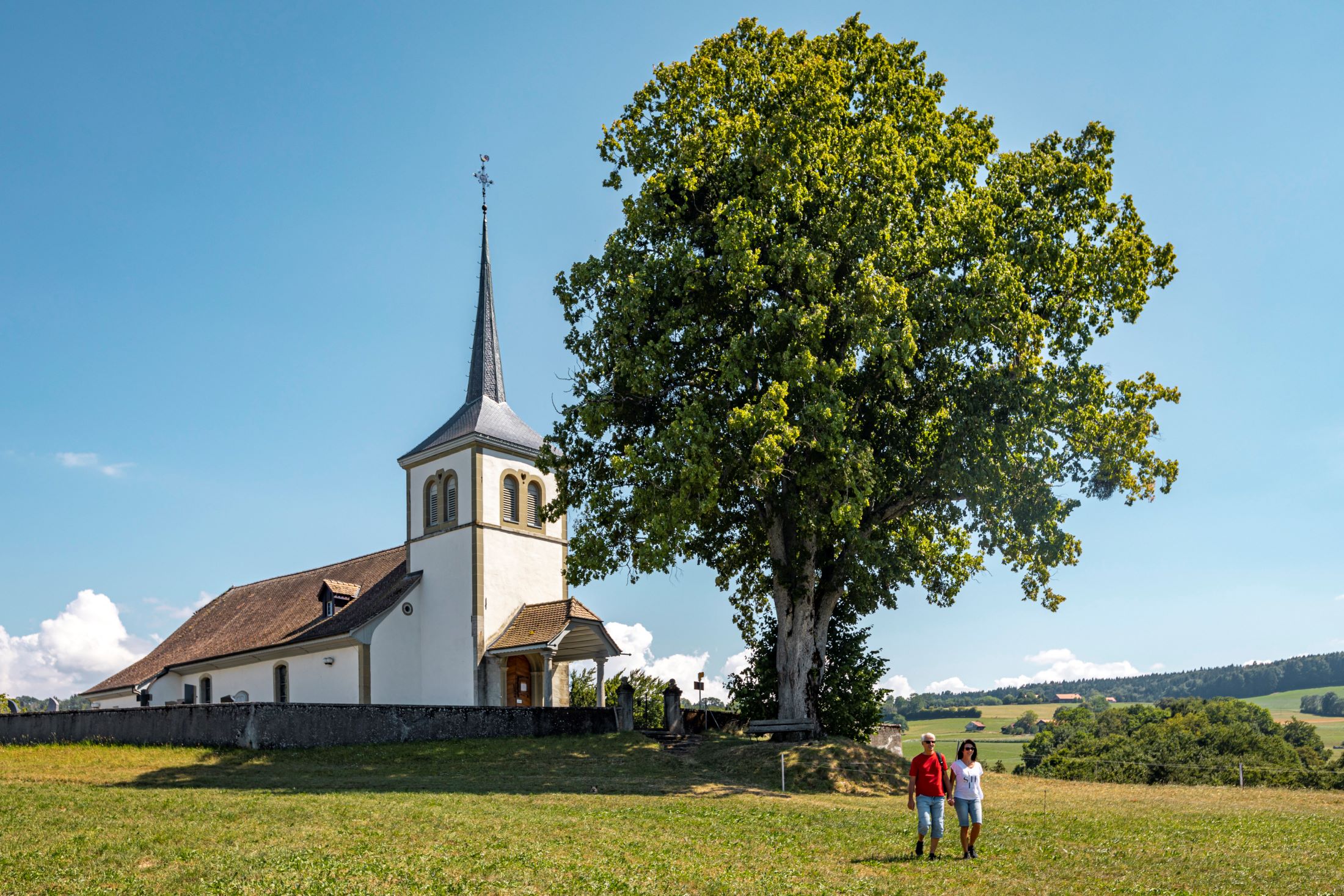Le sentier du vitrail, de Romont vers les rives de la Glâne dans le canton de Fribourg