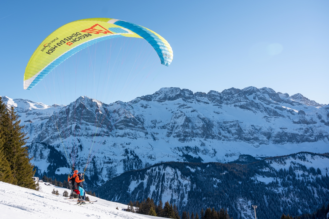 Parapente biplace, Région Dents du Midi