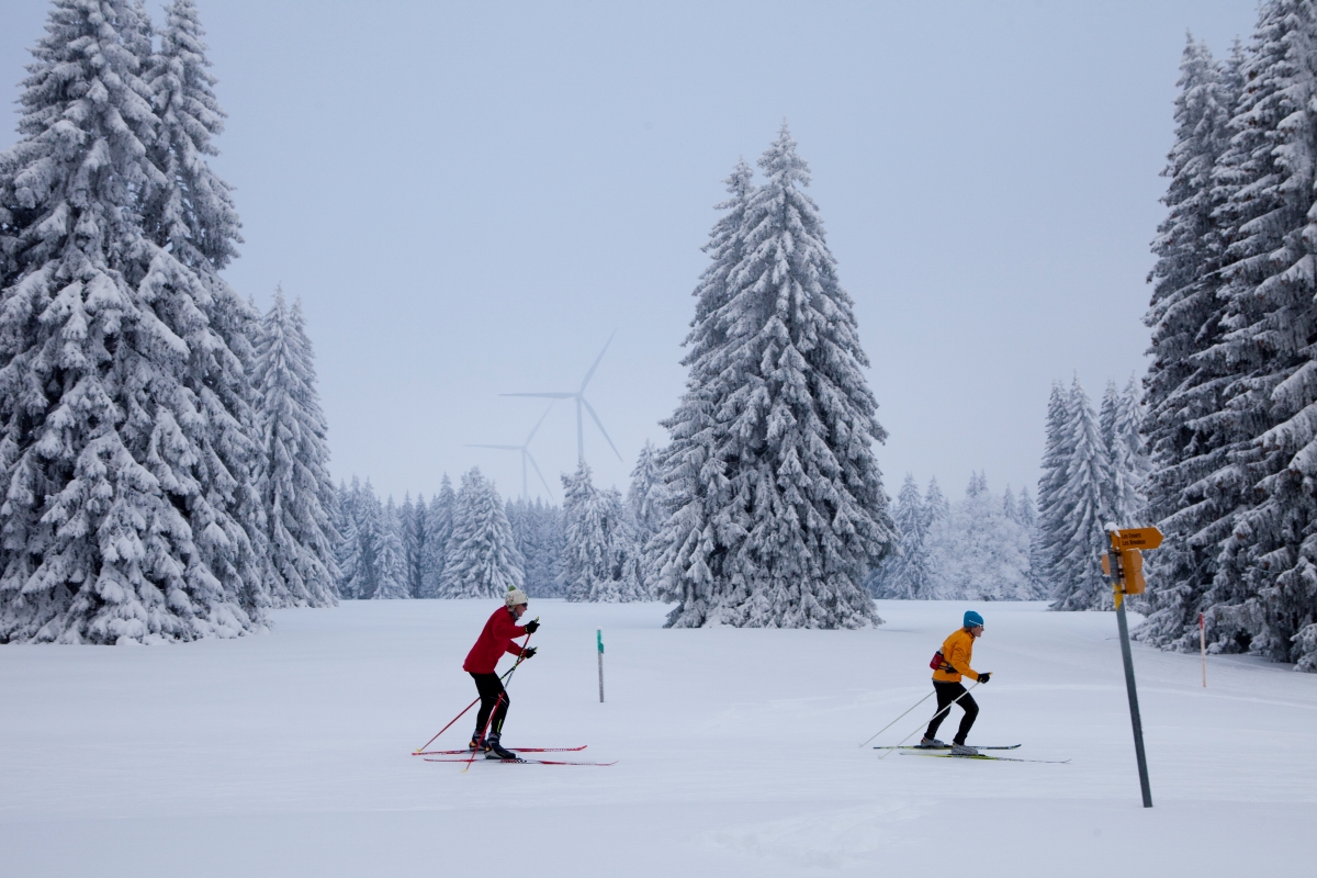 Des Reussilles à La Ferrière, le ski de fond est ici chez lui et un arrêt des CJ n'est jamais très loin.